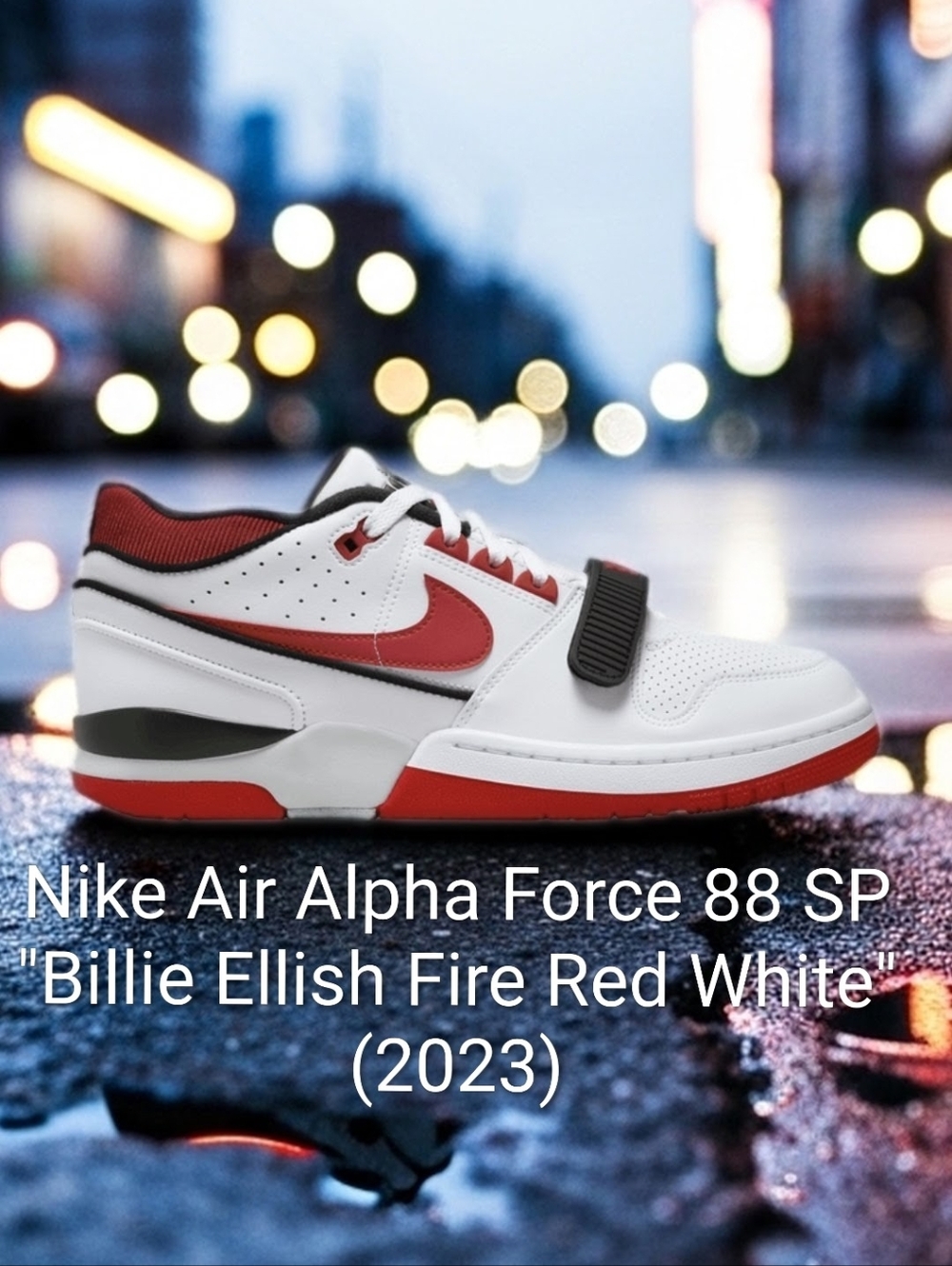 Nike Air Alpha Force 88 SP "Billie Ellish Fire Red White" Mens 12.5 NWT OG ALL